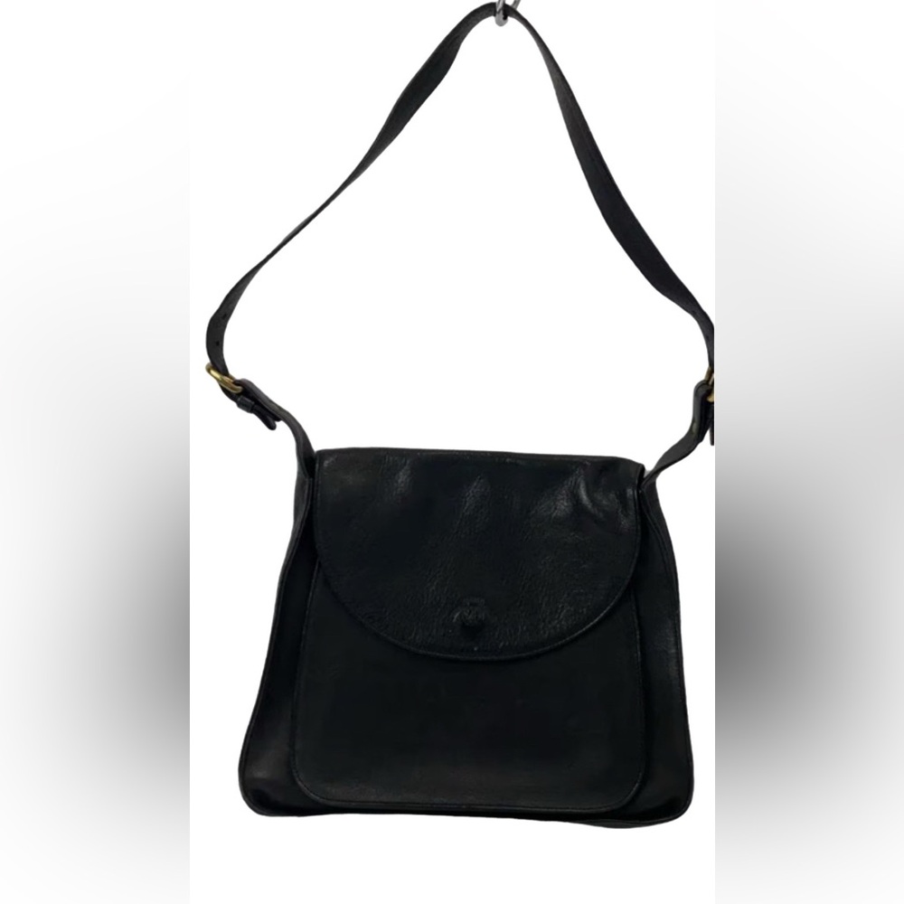 Ghurka Black Classic Leather Crossbody Bag